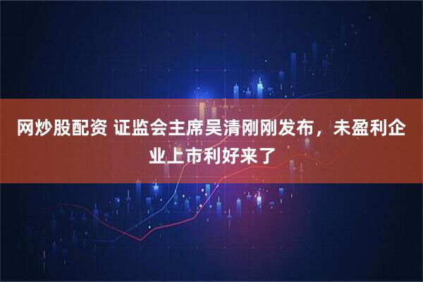 网炒股配资 证监会主席吴清刚刚发布，未盈利企业上市利好来了