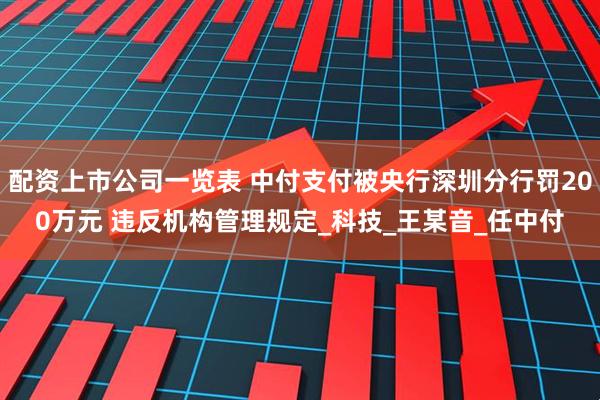 配资上市公司一览表 中付支付被央行深圳分行罚200万元 违反机构管理规定_科技_王某音_任中付